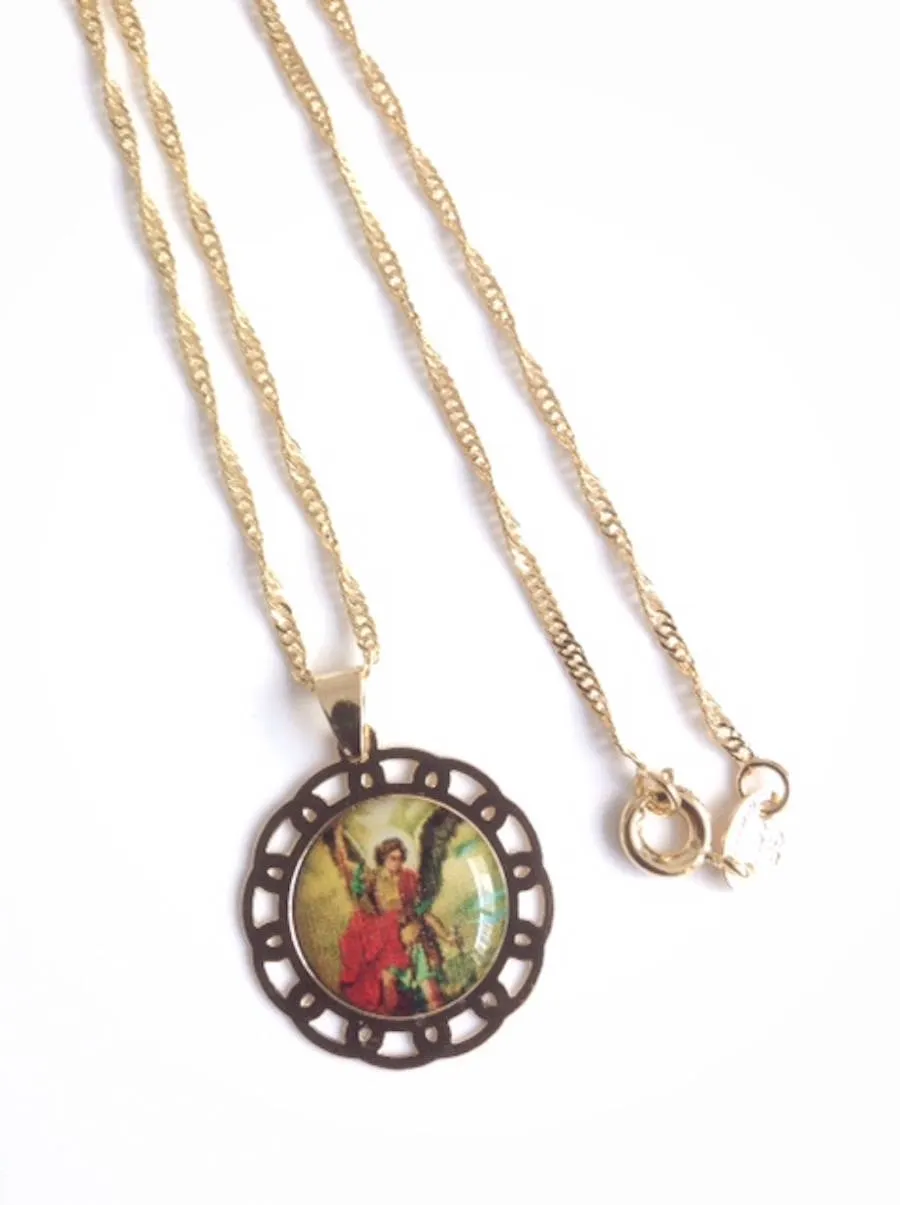 Religious Gifts Archangel St Michael Small Medal Necklace