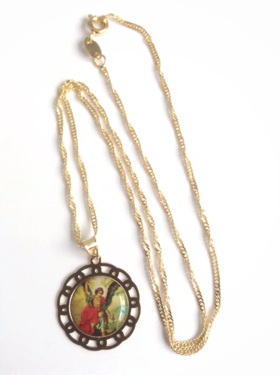 Religious Gifts Archangel St Michael Small Medal Necklace