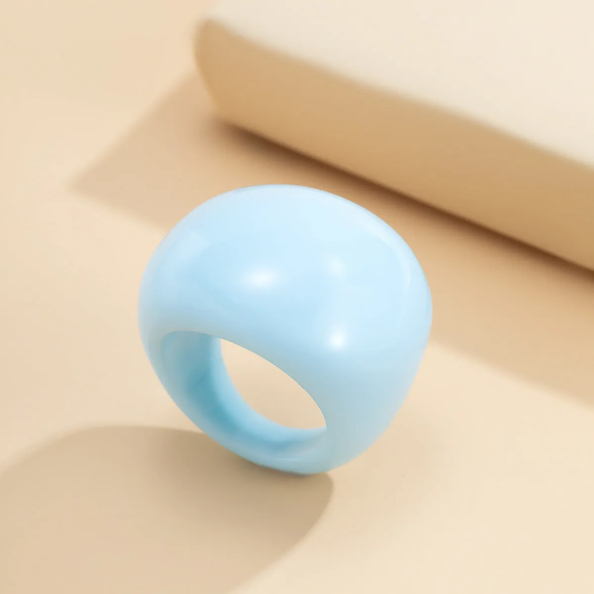 Retro Geometric Ring with Macaron-colored Design