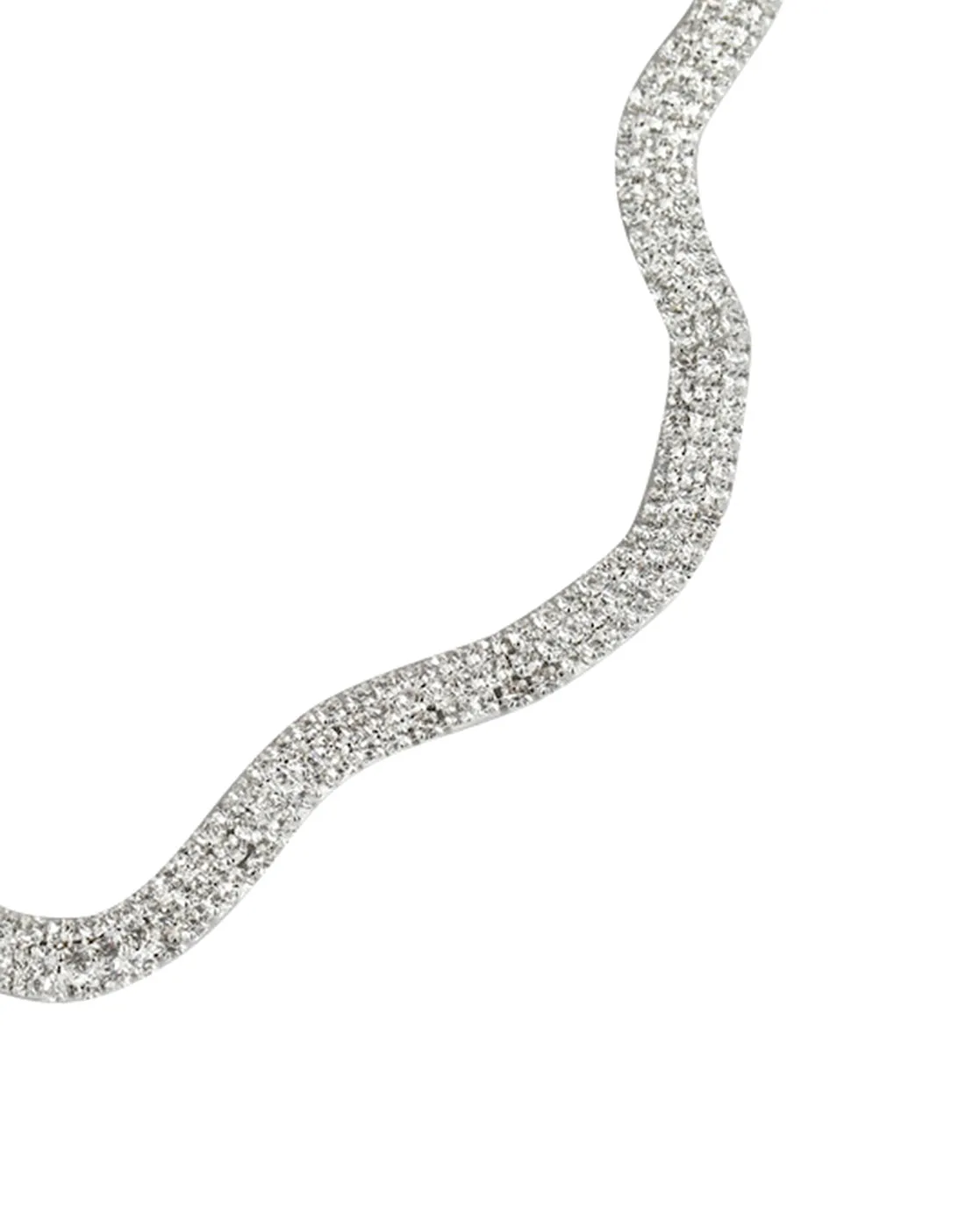 Rhodium Plated With Cz Stylish Necklace For Women