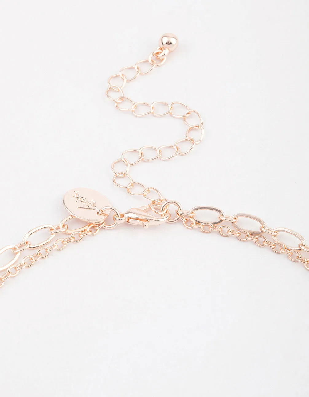 Rose Gold Beaded Shell Layered Necklace