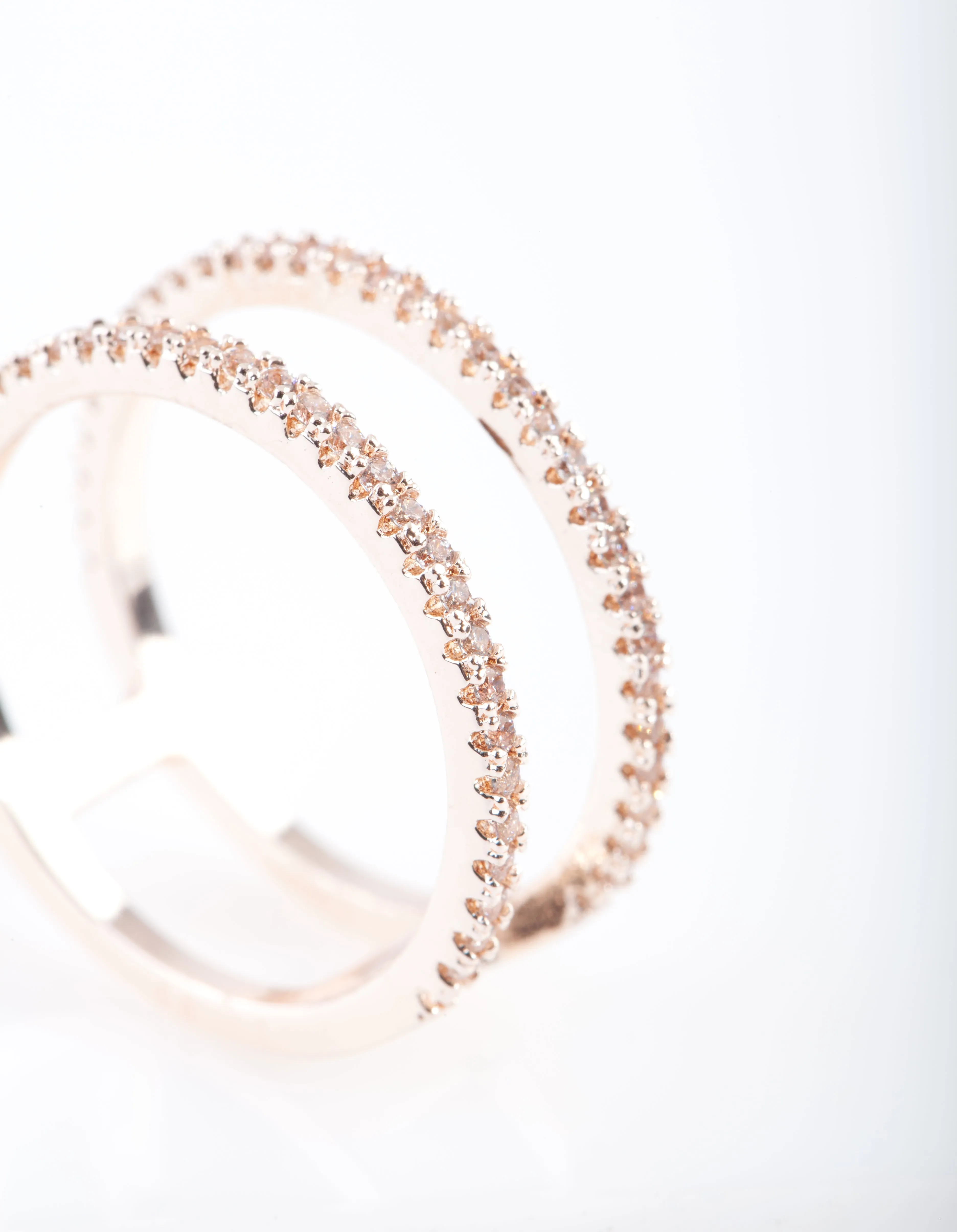 Rose Gold Cubic Zirconia Double Band Ring