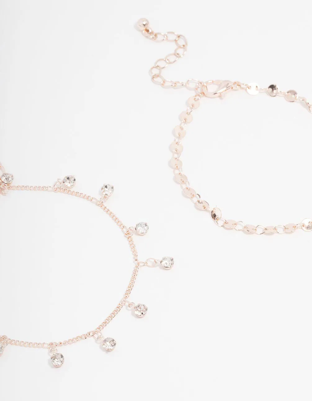 Rose Gold Diamante Tassel Bracelet 4-Pack