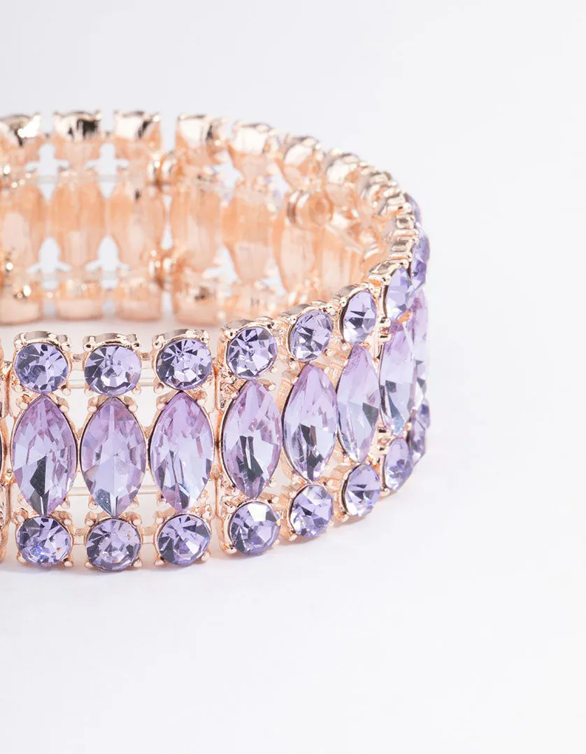 Rose Gold Marquise Stone Bracelet