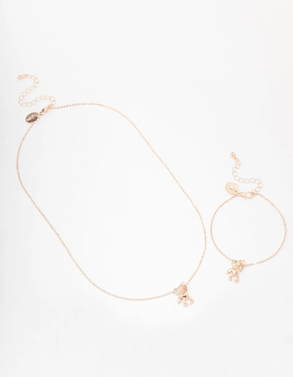 Rose Gold Teddy Bear Jewellery Set