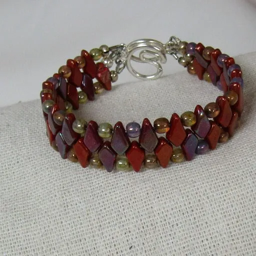 Rust Crystal Beaded  Bracelet