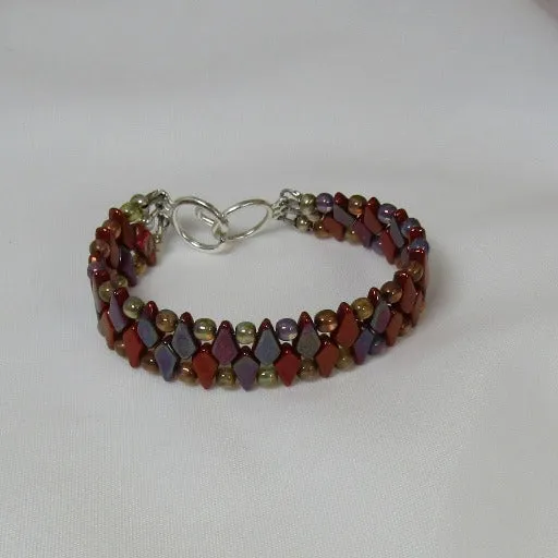 Rust Crystal Beaded  Bracelet