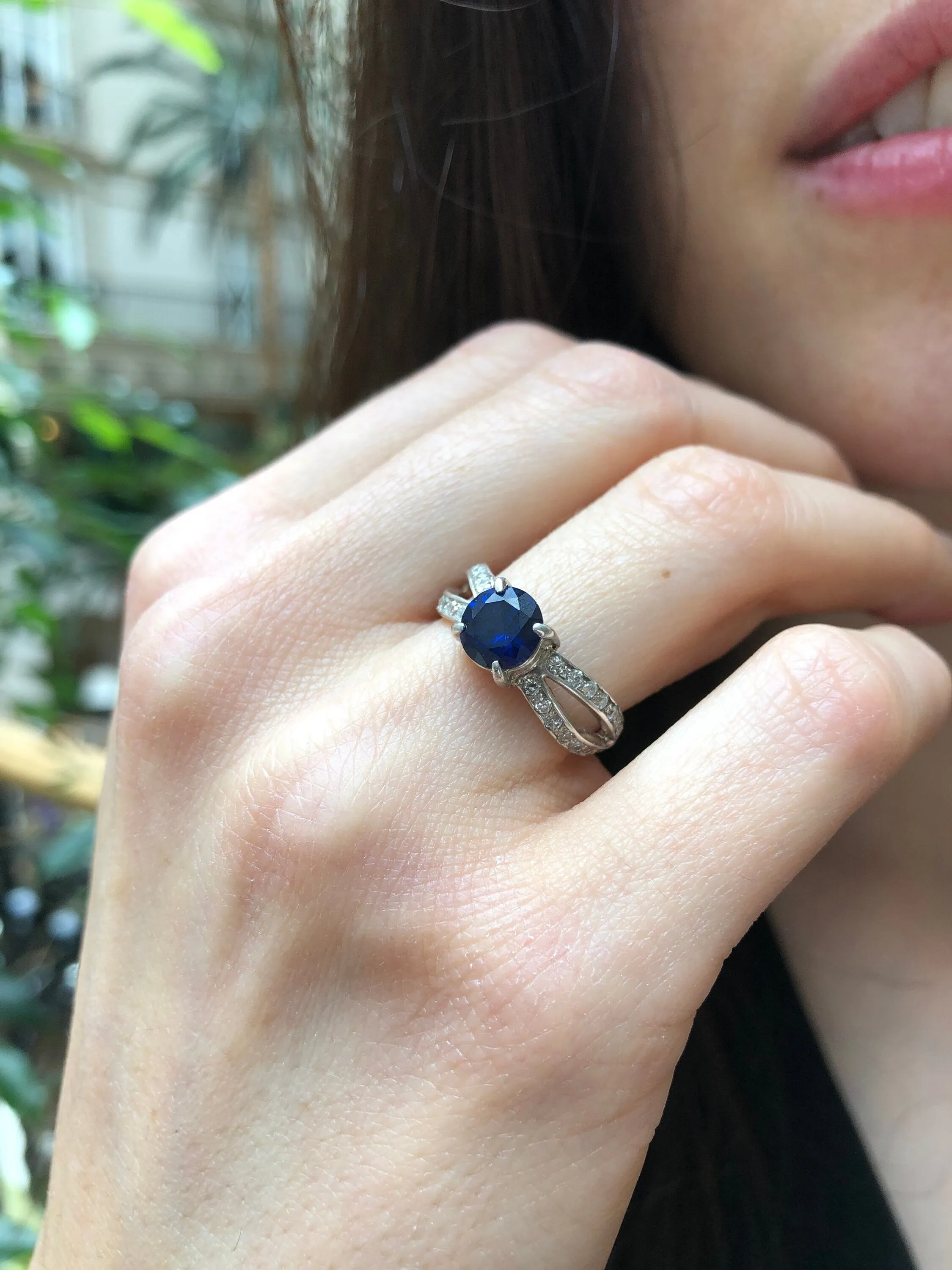 Sapphire Promise Ring - Blue Vintage Ring - Unique Engagement Ring