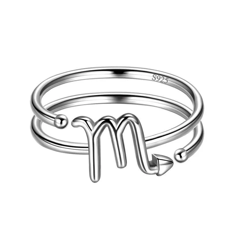 Scorpio Rings Zodiac Sign Jewelry Women Girls Birthday Gifts 925 Sterling Silver