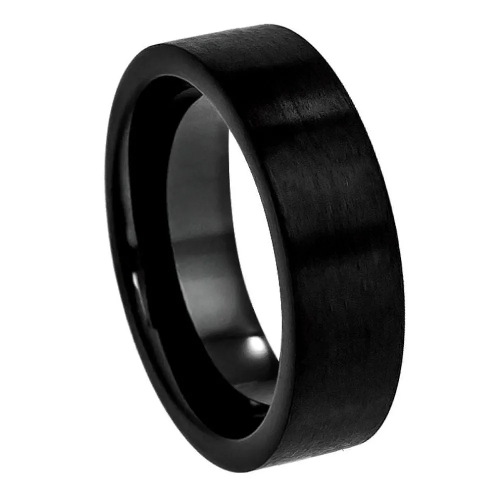 Scratch Free Tungsten Carbide Rings - 12mm Black Rhodium Plated