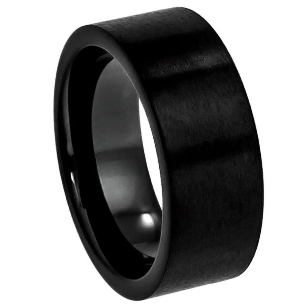 Scratch Free Tungsten Carbide Rings - 7mm Black Rhodium Plated