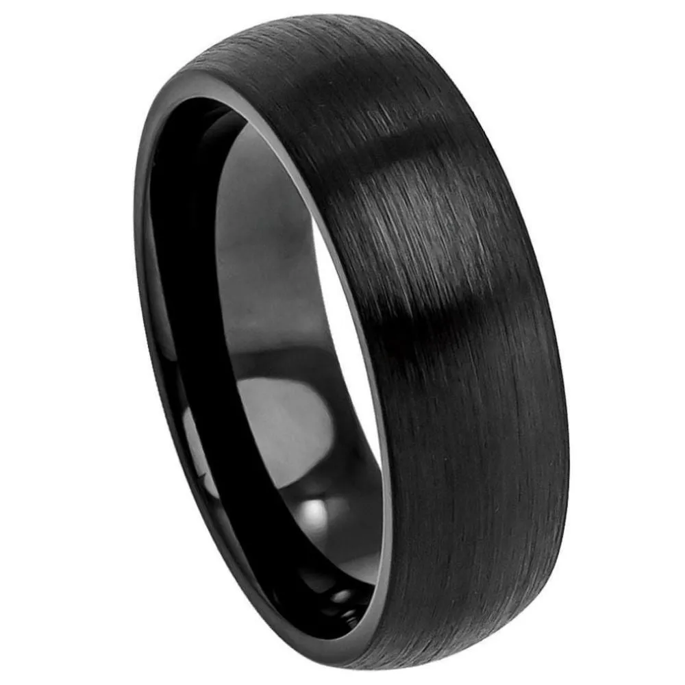 Scratch Free Tungsten Carbide Rings - 8mm Black Rhodium Plated