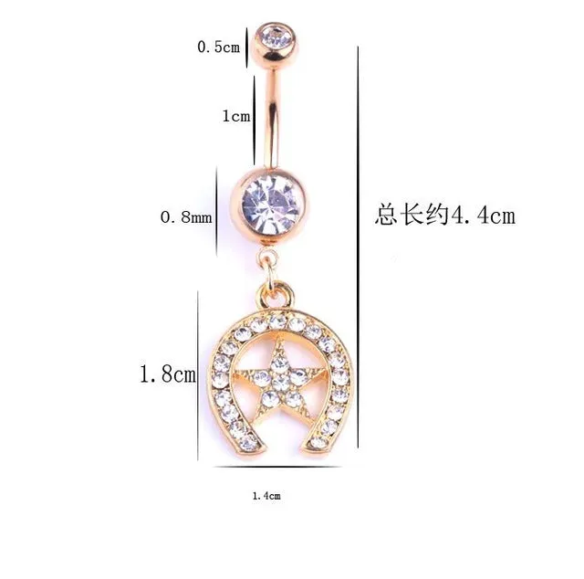 Sexy Dangle Navel Belly Button Rings Belly Navel Piercing Surgical Steel Belly Dance Bars Body Jewelry Piercing Barbell 18 style