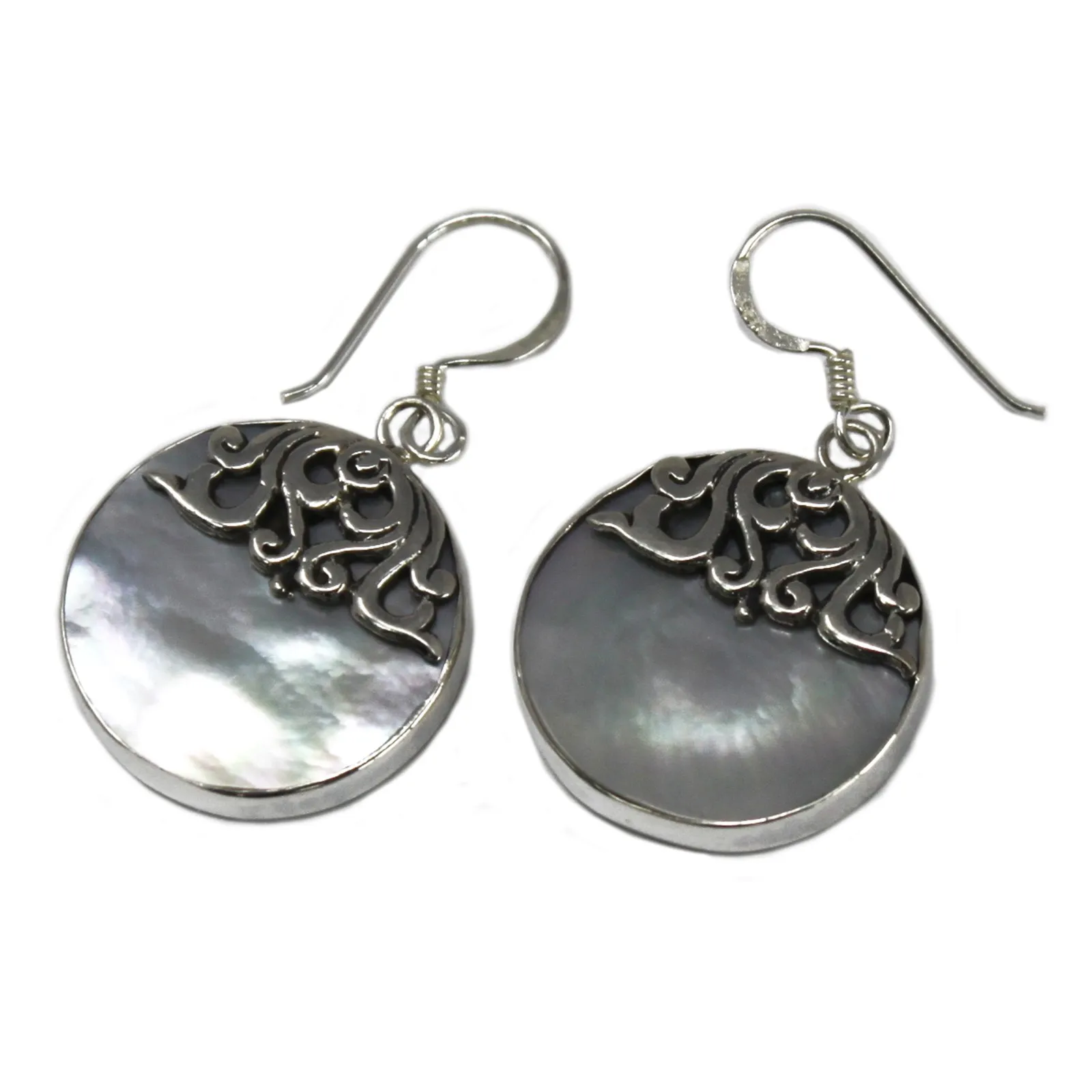 Shell & Silver Earrings - Classic Disc - MOP | Handmade 925 Silver Jewelry