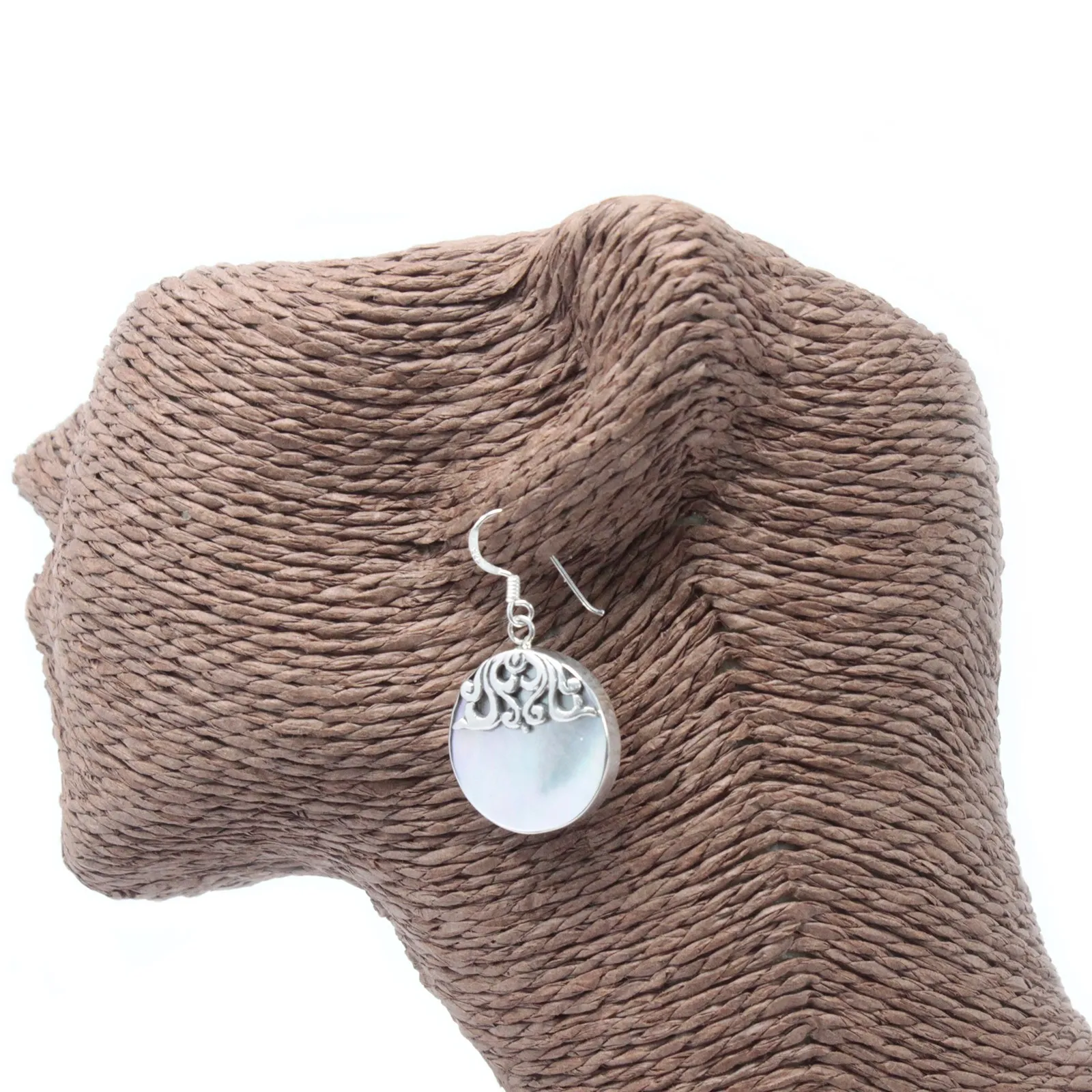 Shell & Silver Earrings - Classic Disc - MOP | Handmade 925 Silver Jewelry