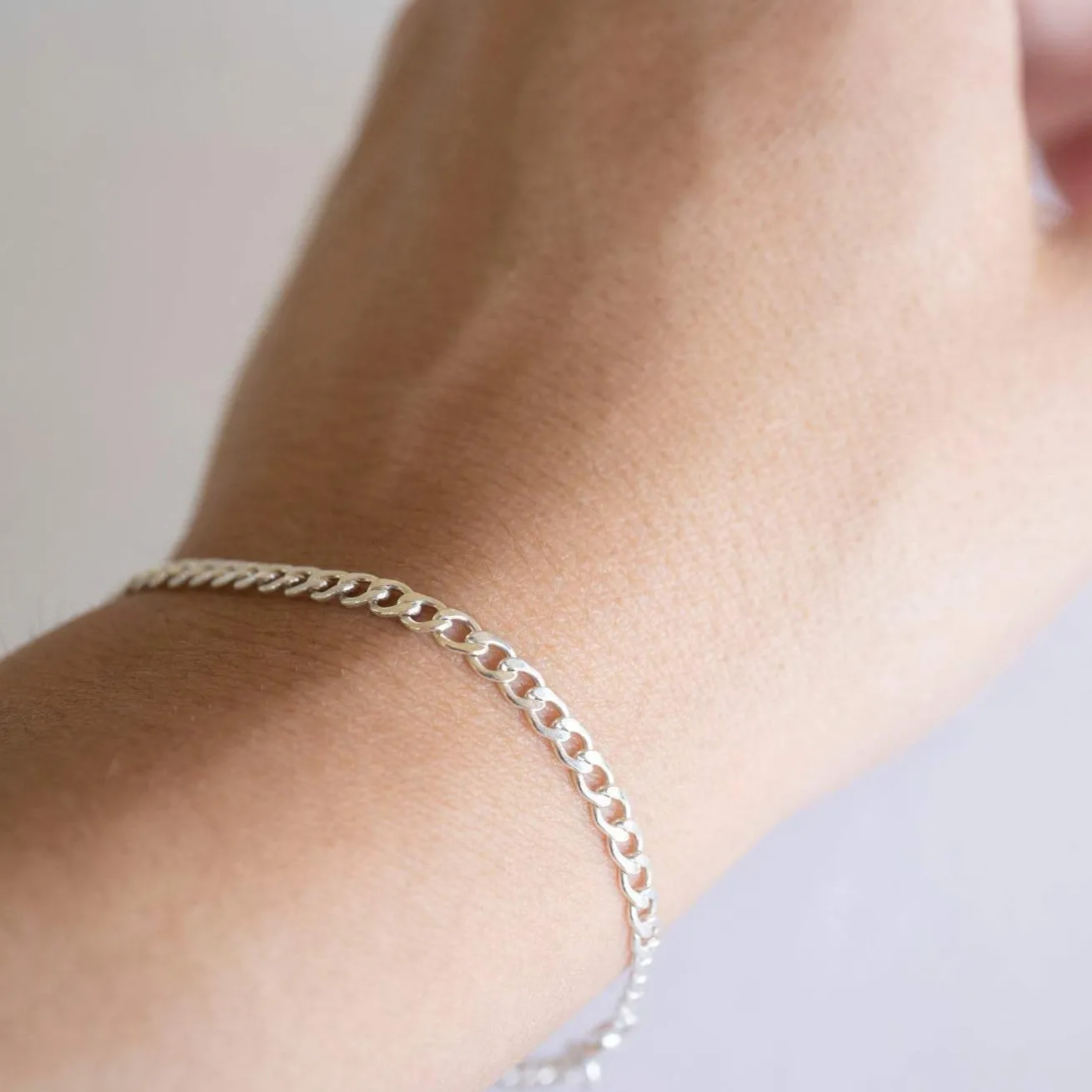 Silver Curb Link Bracelet