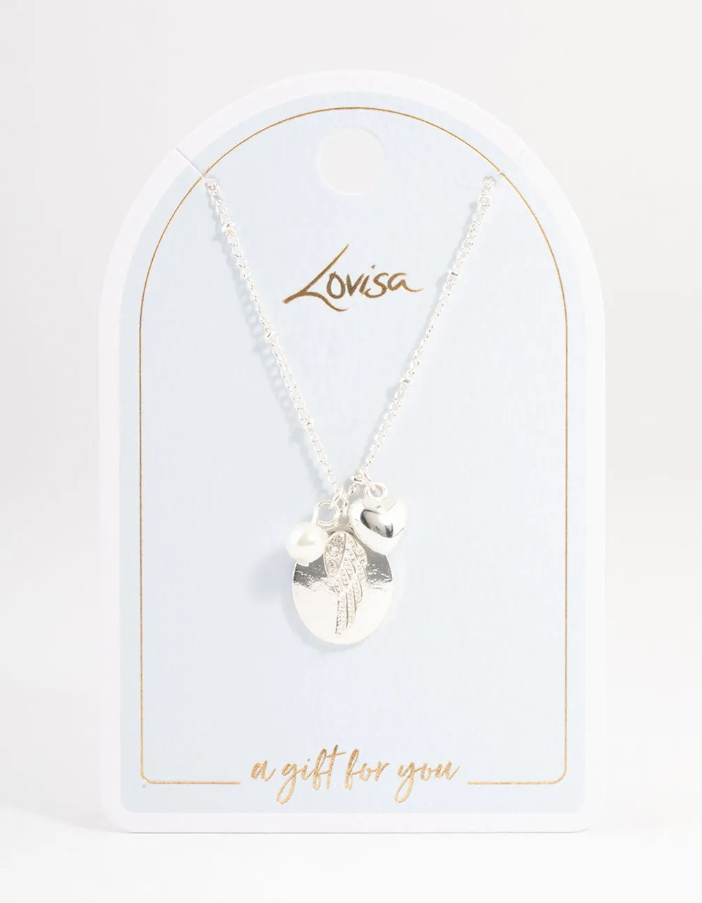 Silver Heart & Wing Necklace