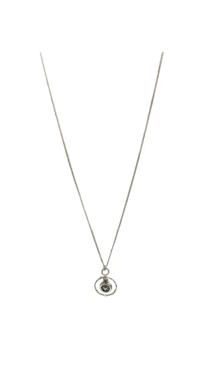 SILVER HEART DROP NECKLACE