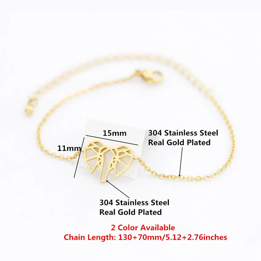 Simple Lucky Origami Elephant Bracelets For Women