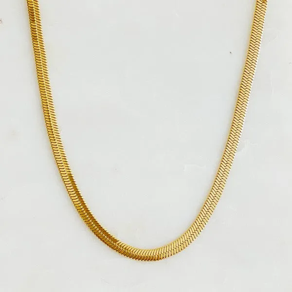 Simply Herringbone Chain Necklace