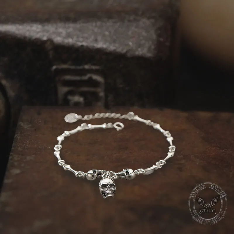 Skull Bones Sterling Silver Bracelet