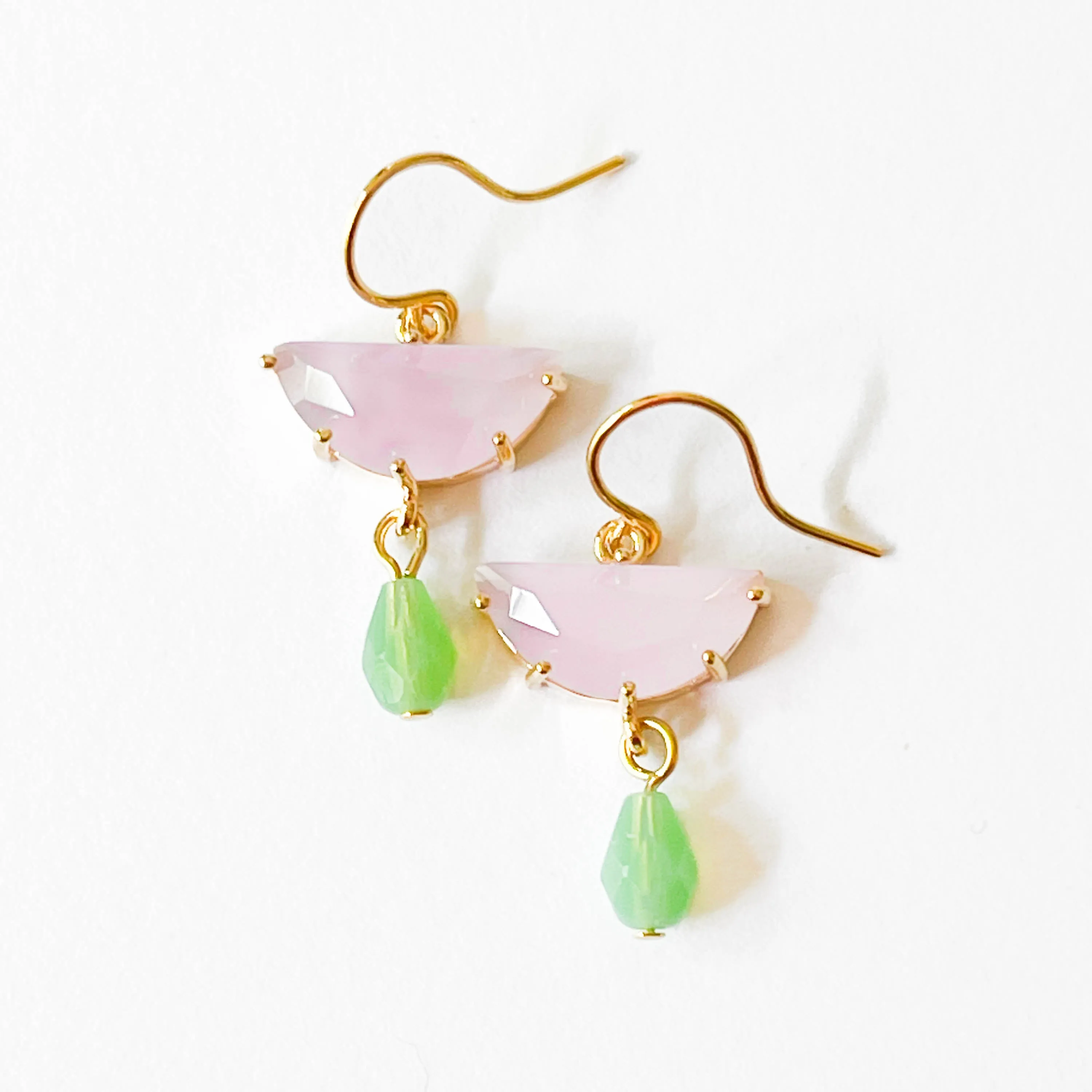 Small Colorful Half Moon Earrings