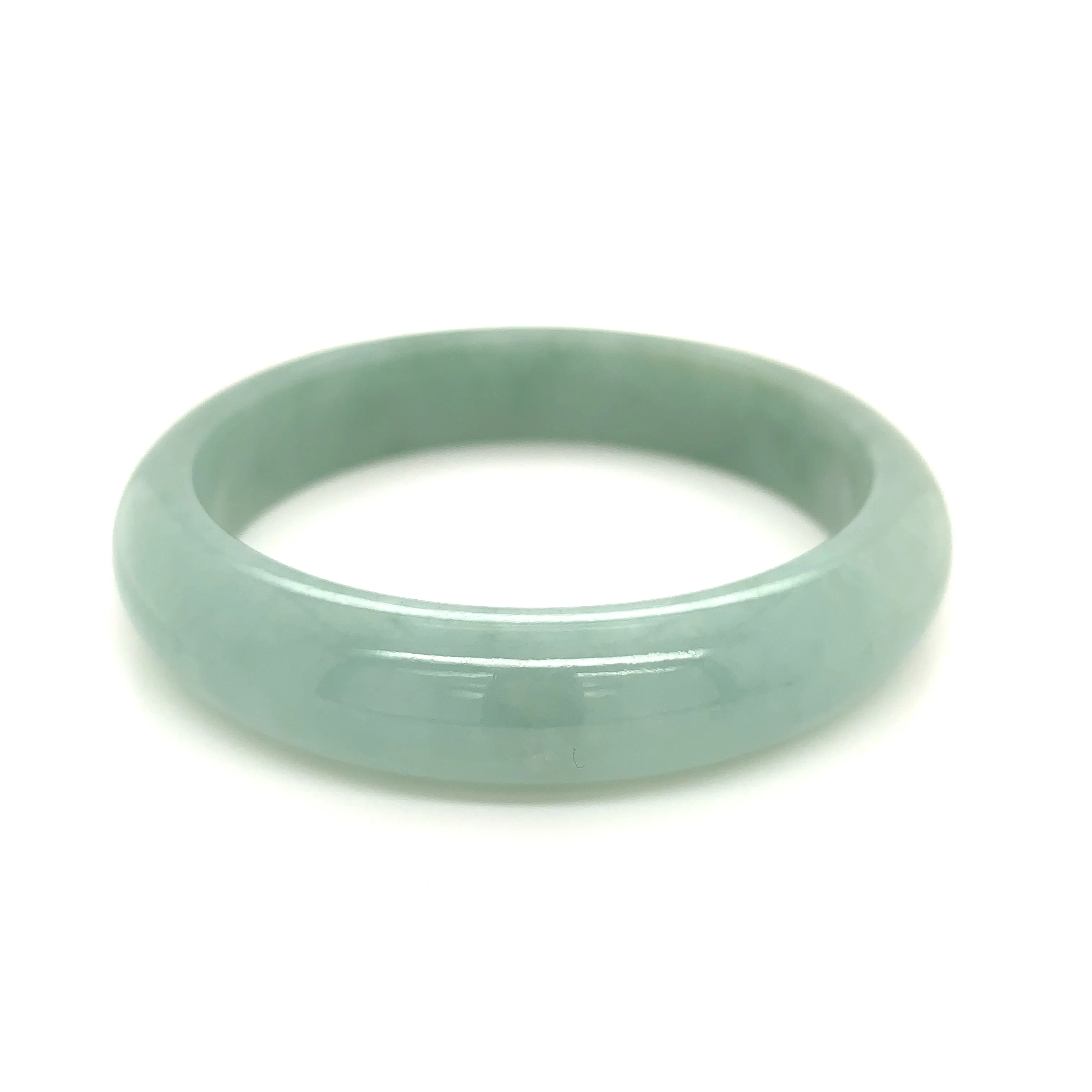 SOLD OUT: 58.8mm A-Grade Natural Green Jadeite Modern Round Bangle No.151658