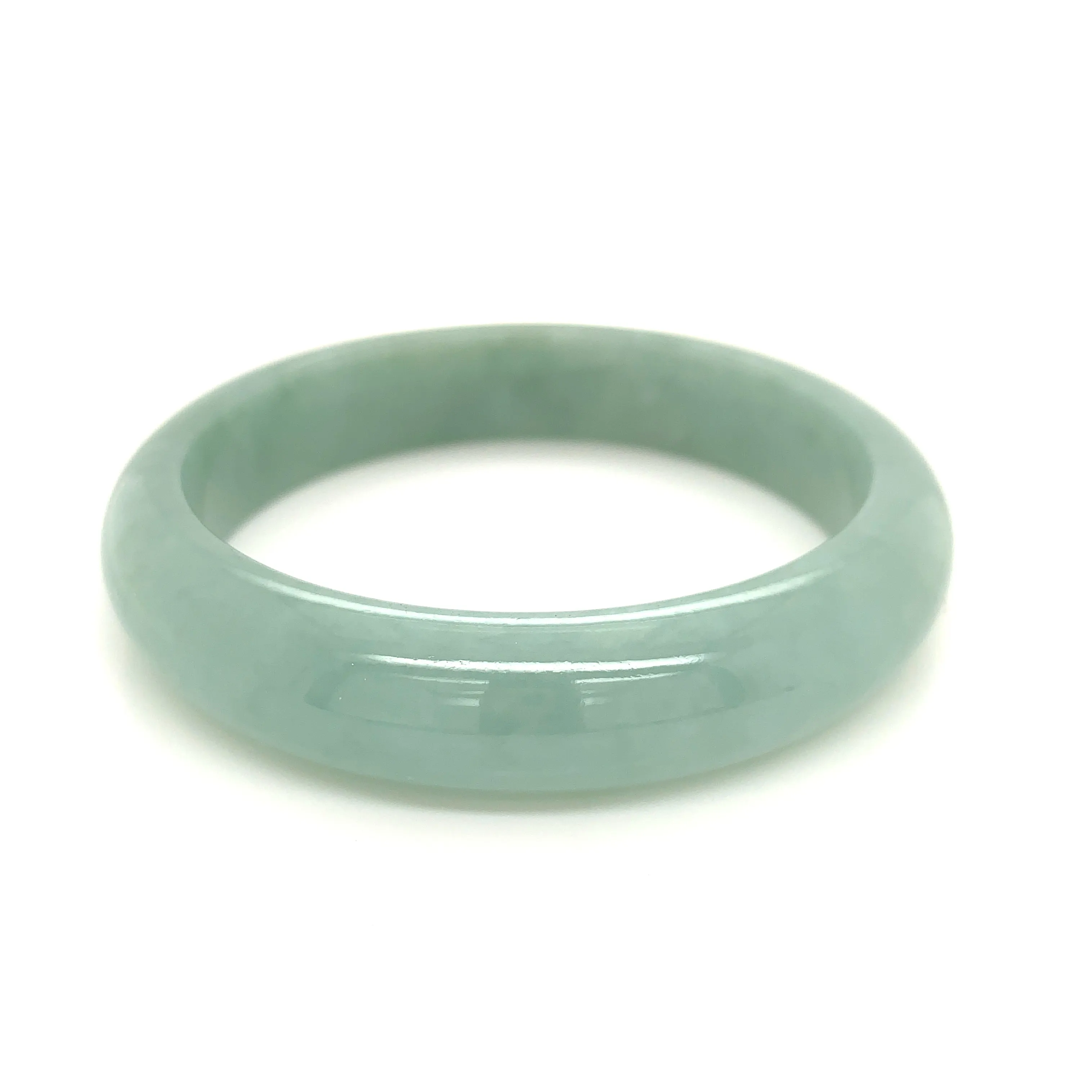 SOLD OUT: 58.8mm A-Grade Natural Green Jadeite Modern Round Bangle No.151658