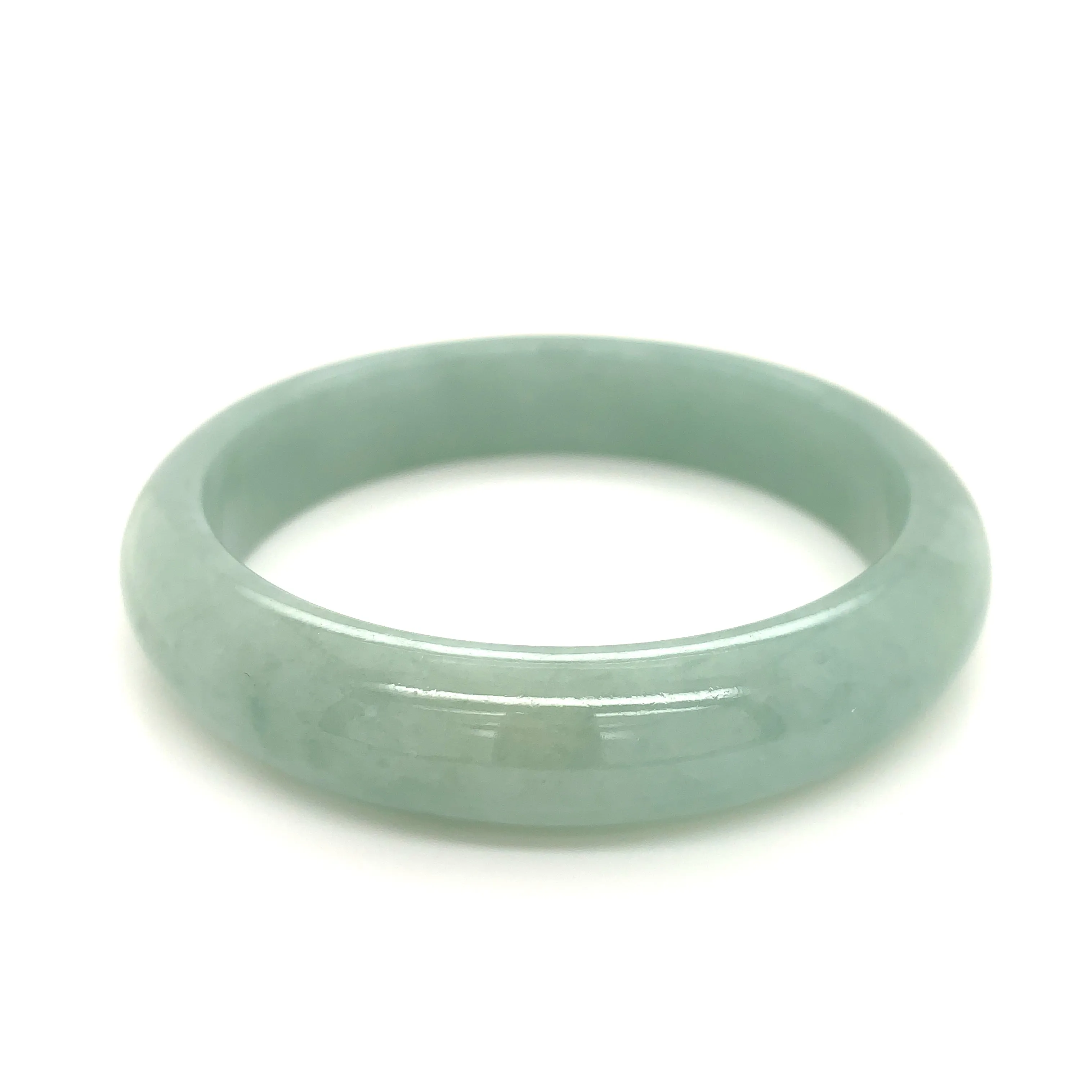 SOLD OUT: 58.8mm A-Grade Natural Green Jadeite Modern Round Bangle No.151658