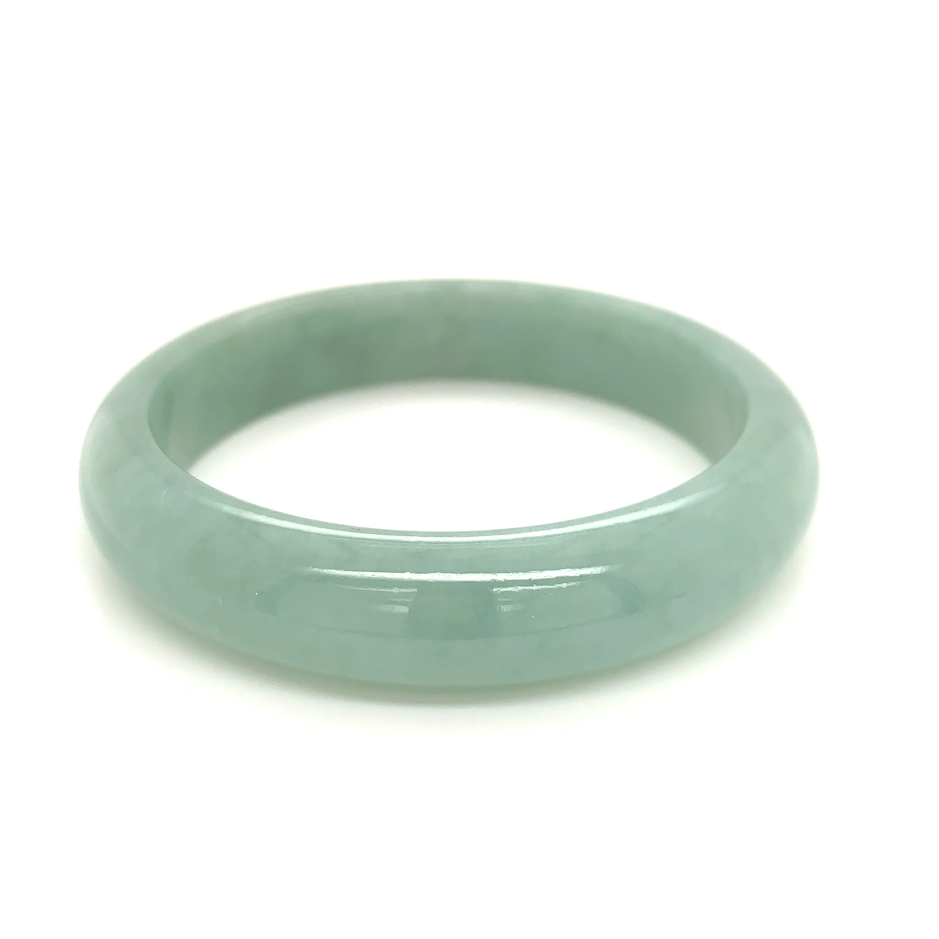 SOLD OUT: 58.8mm A-Grade Natural Green Jadeite Modern Round Bangle No.151658