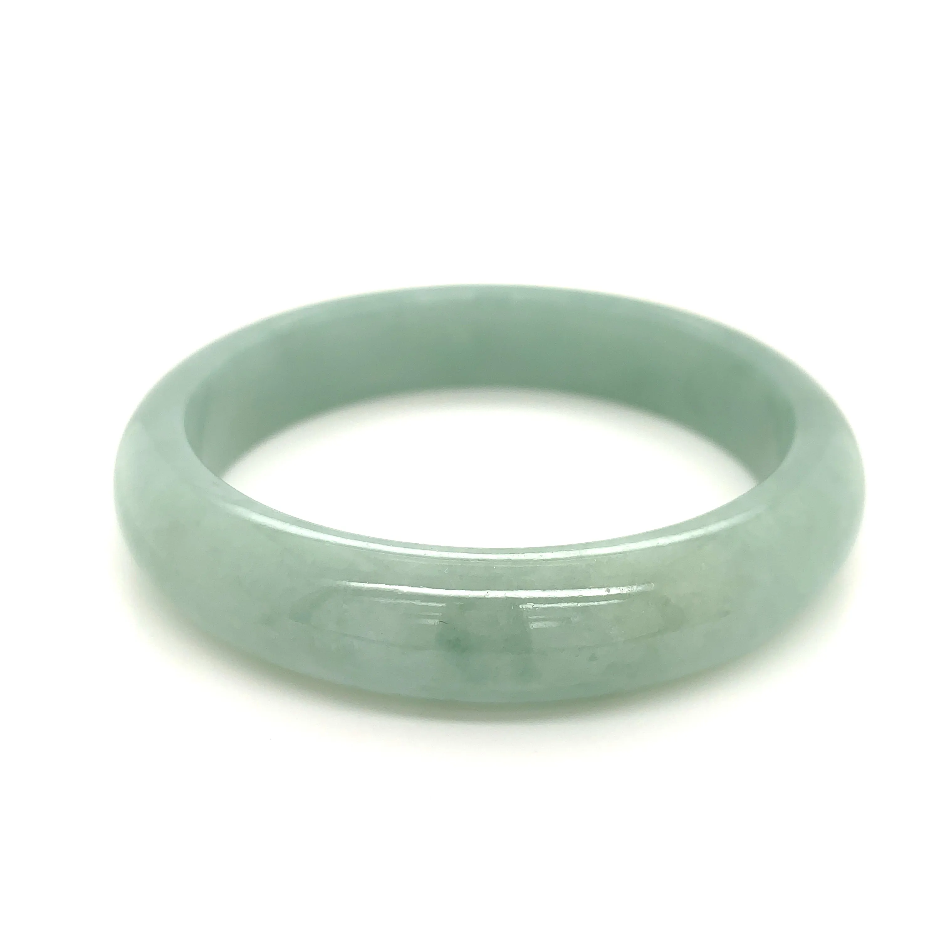 SOLD OUT: 58.8mm A-Grade Natural Green Jadeite Modern Round Bangle No.151658