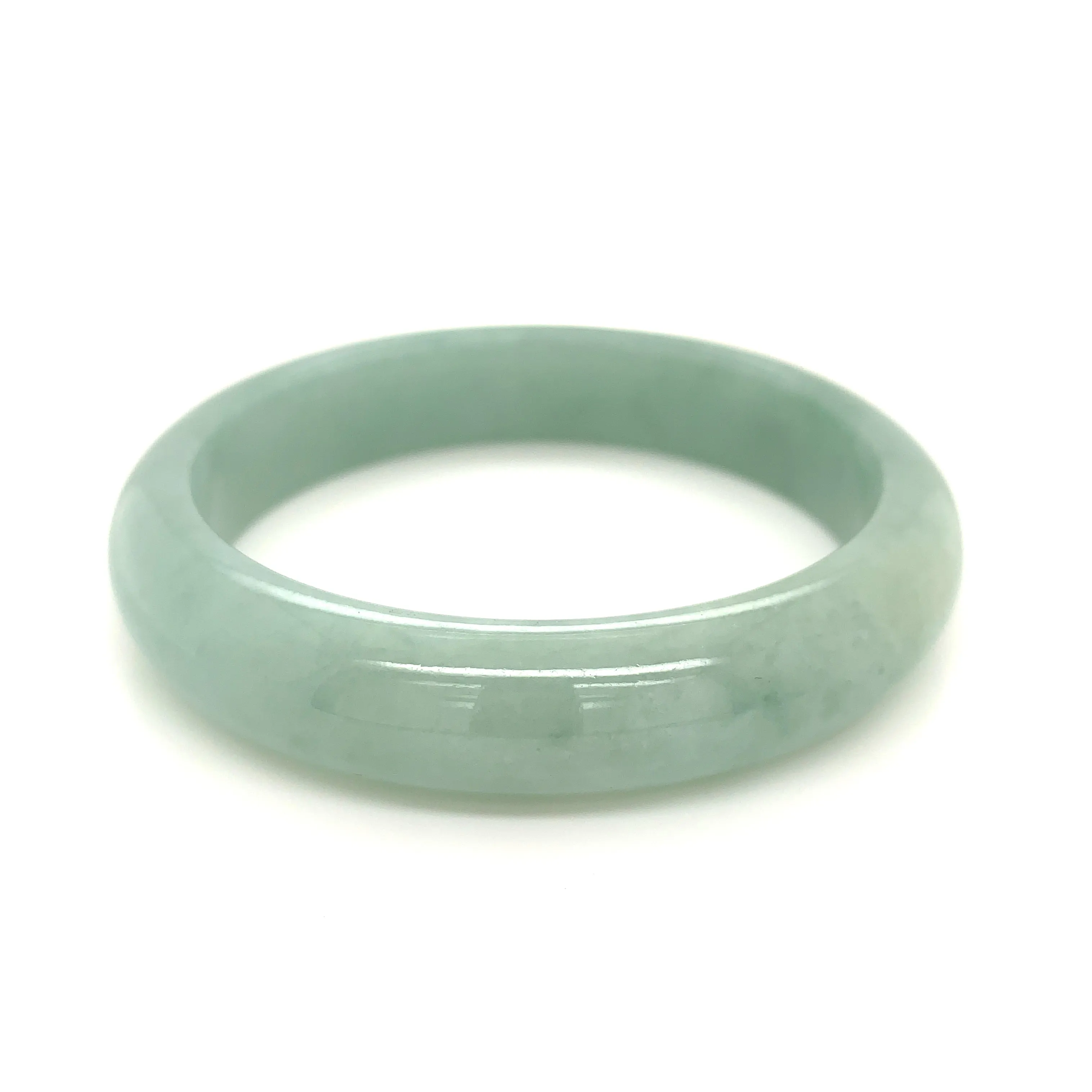 SOLD OUT: 58.8mm A-Grade Natural Green Jadeite Modern Round Bangle No.151658