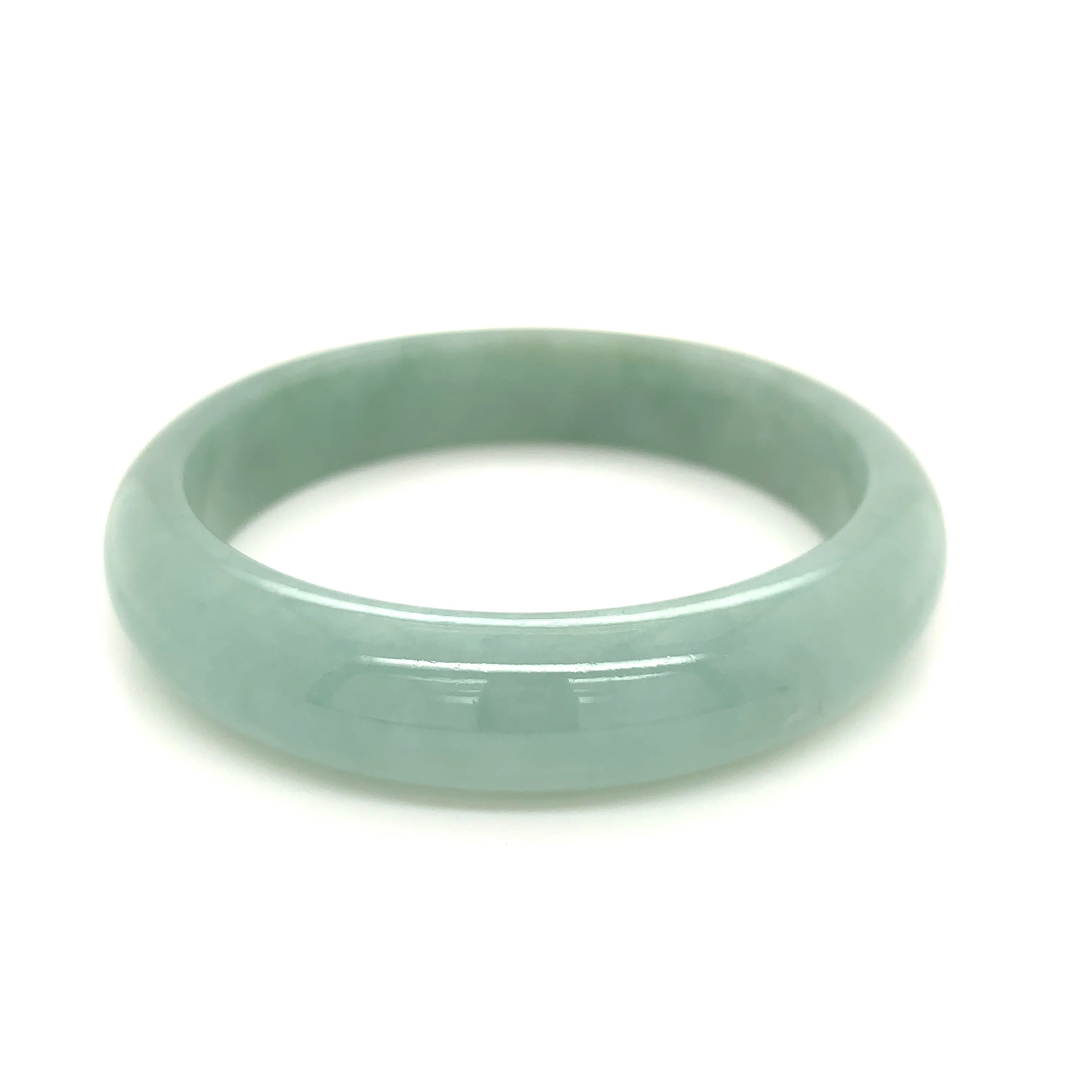 SOLD OUT: 58.8mm A-Grade Natural Green Jadeite Modern Round Bangle No.151658