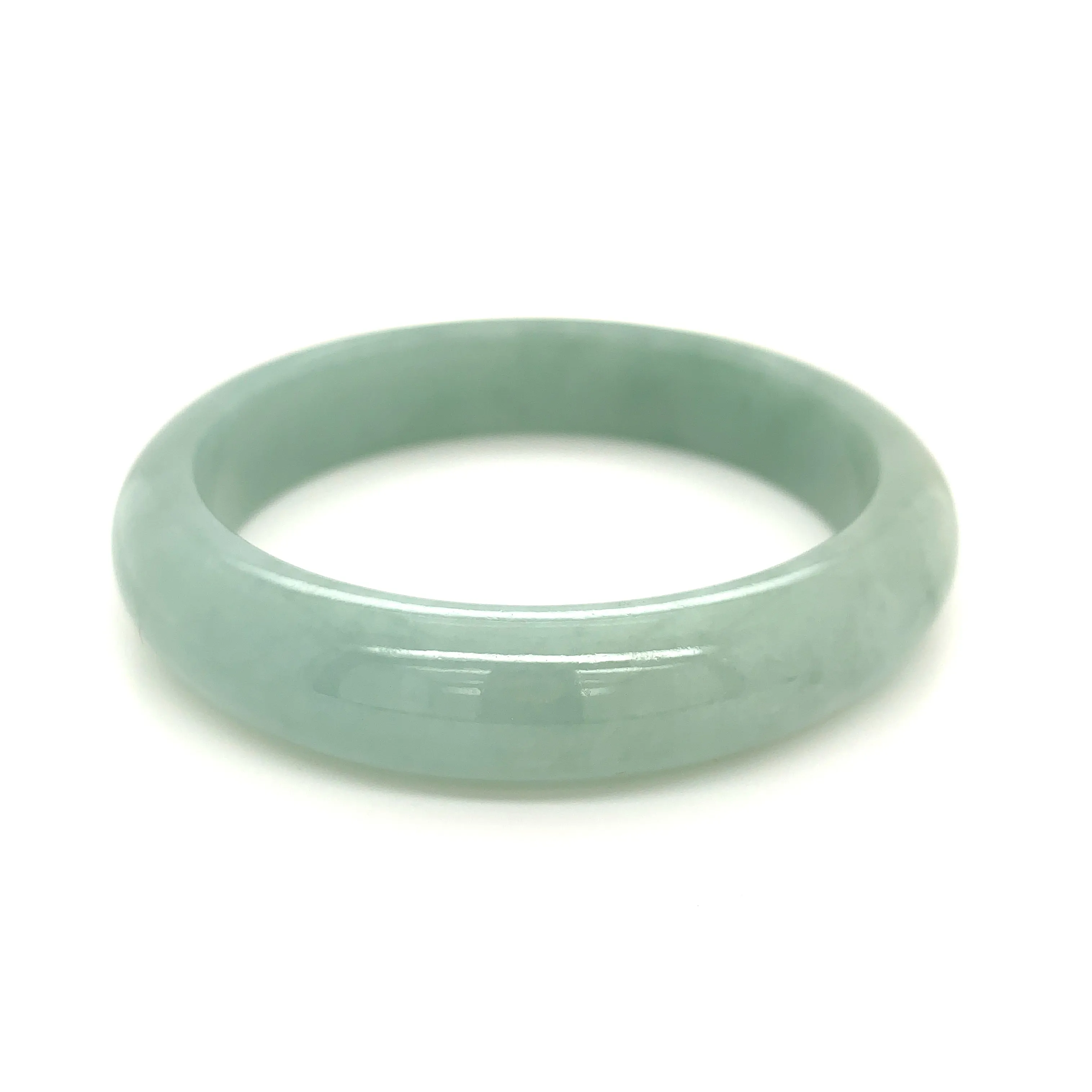 SOLD OUT: 58.8mm A-Grade Natural Green Jadeite Modern Round Bangle No.151658