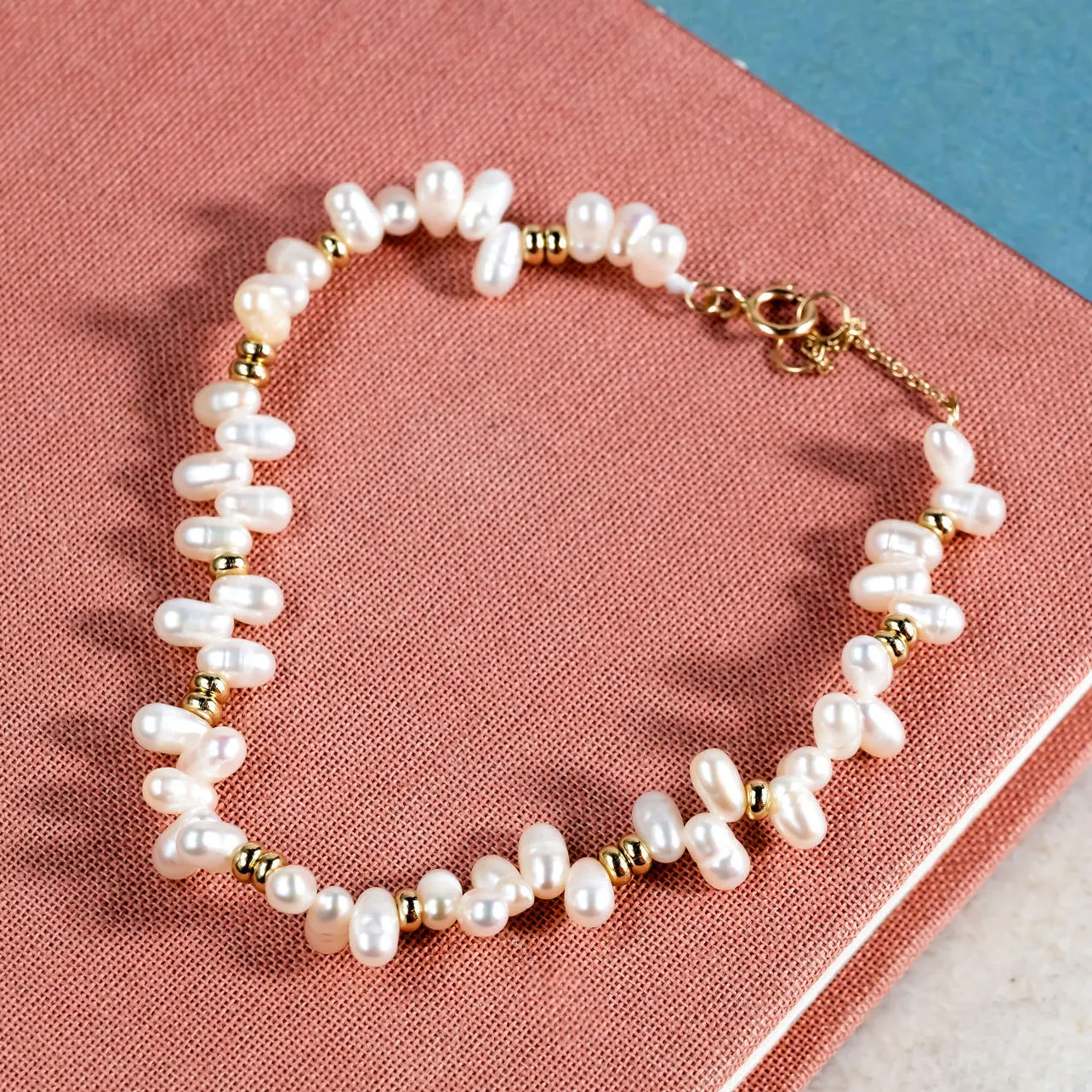 Solid Gold Baroque Pearl Bracelet