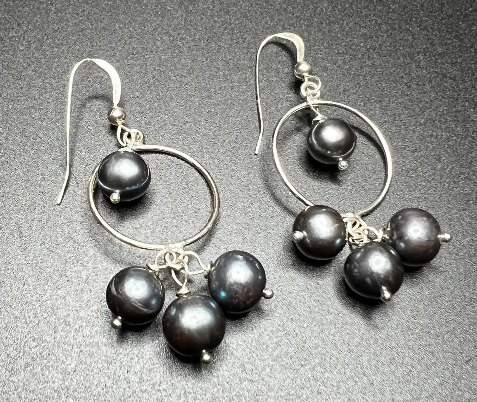 Steel Pearl and Sterling Silver Earrings *Earrings Only*