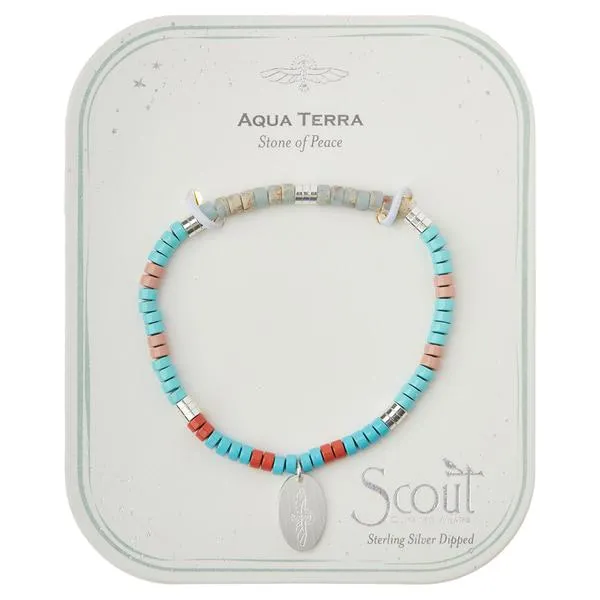 Stone Intention Charm Bracelet - Aqua Terra/Silver