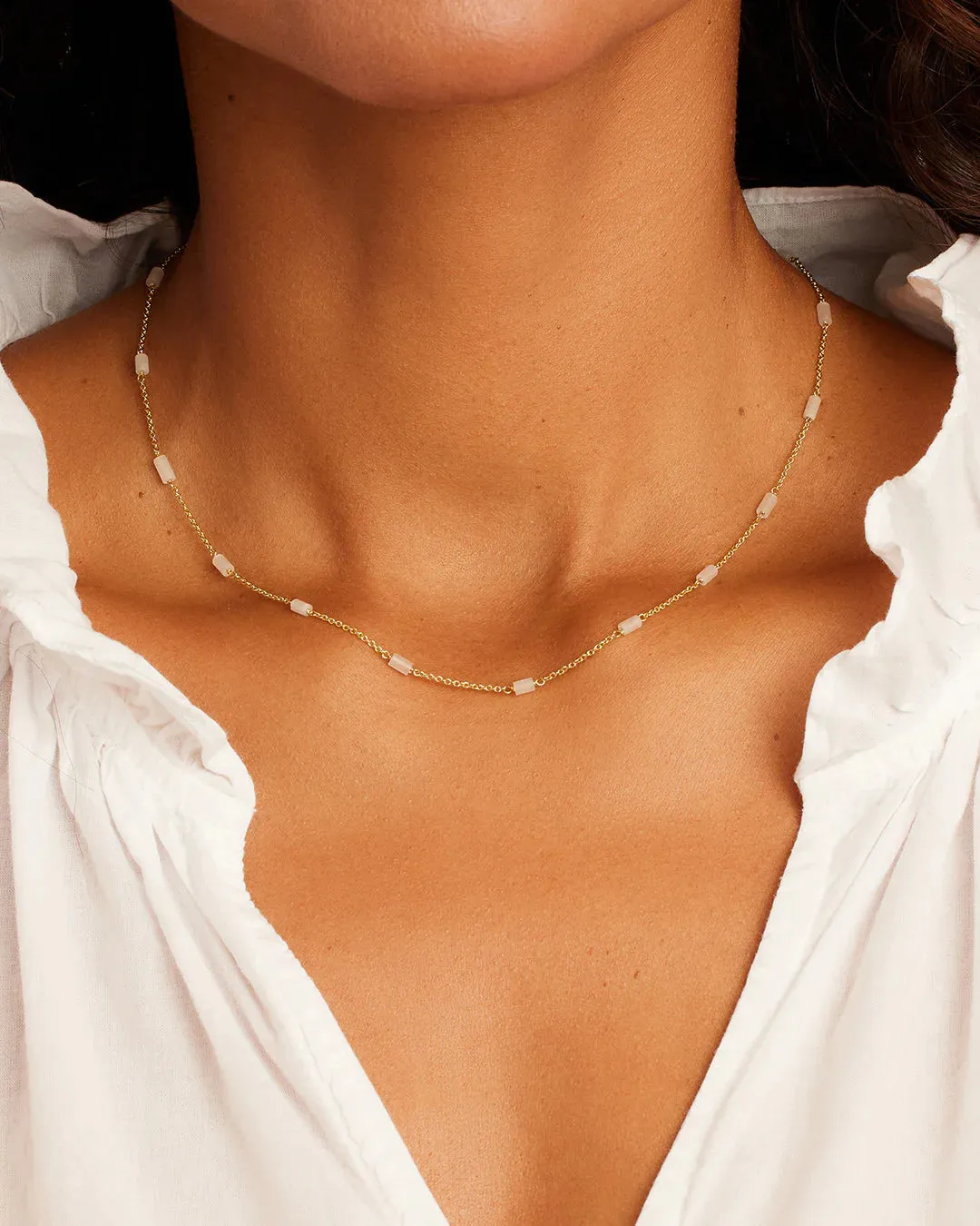 Tatum Bead Necklace ~ White