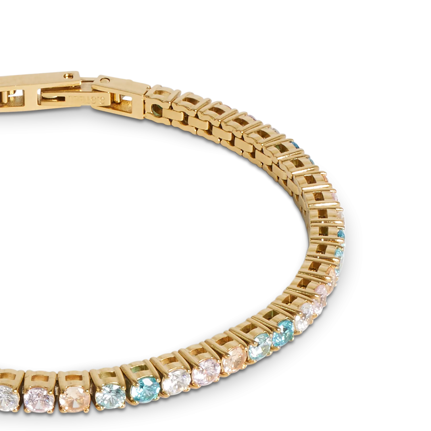 Tennis bracelet gold-multicolour pastel