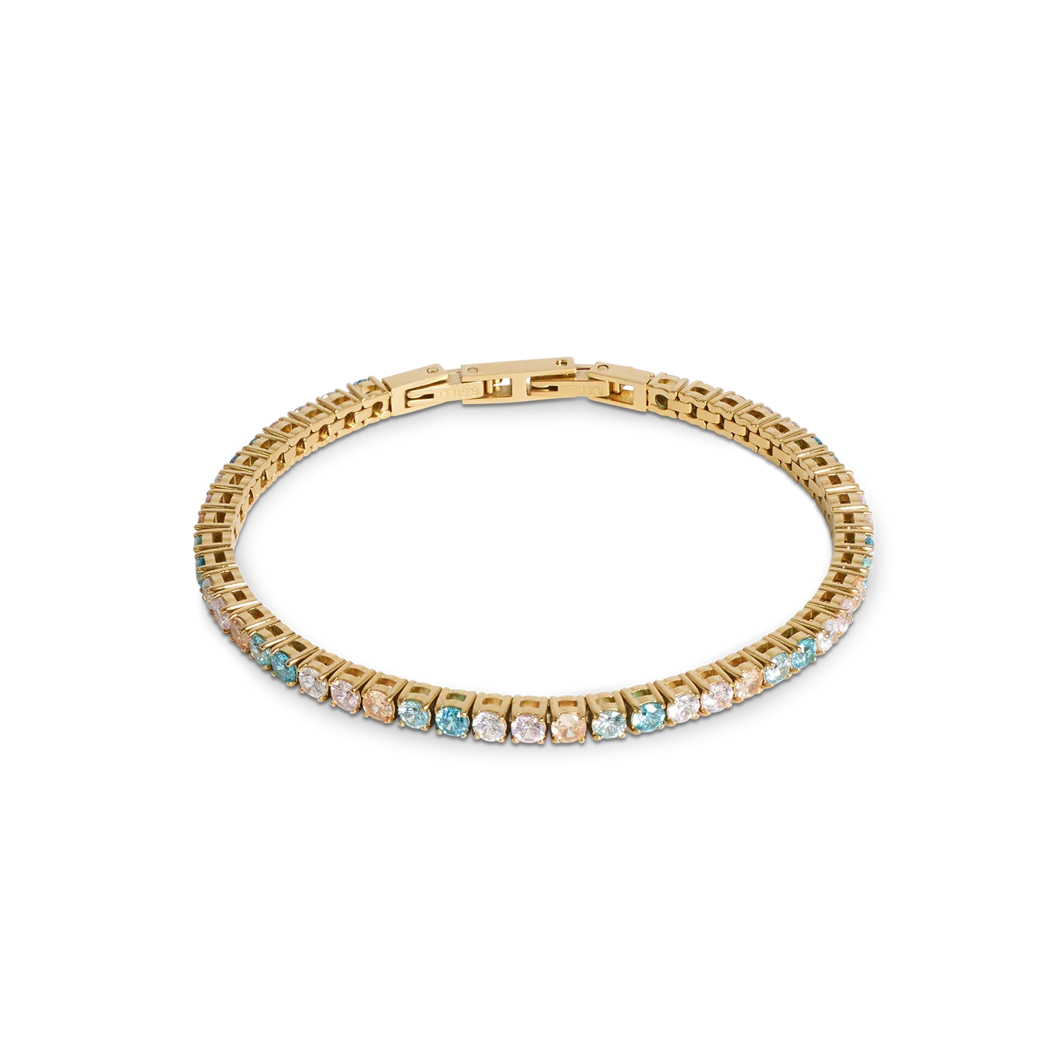 Tennis bracelet gold-multicolour pastel