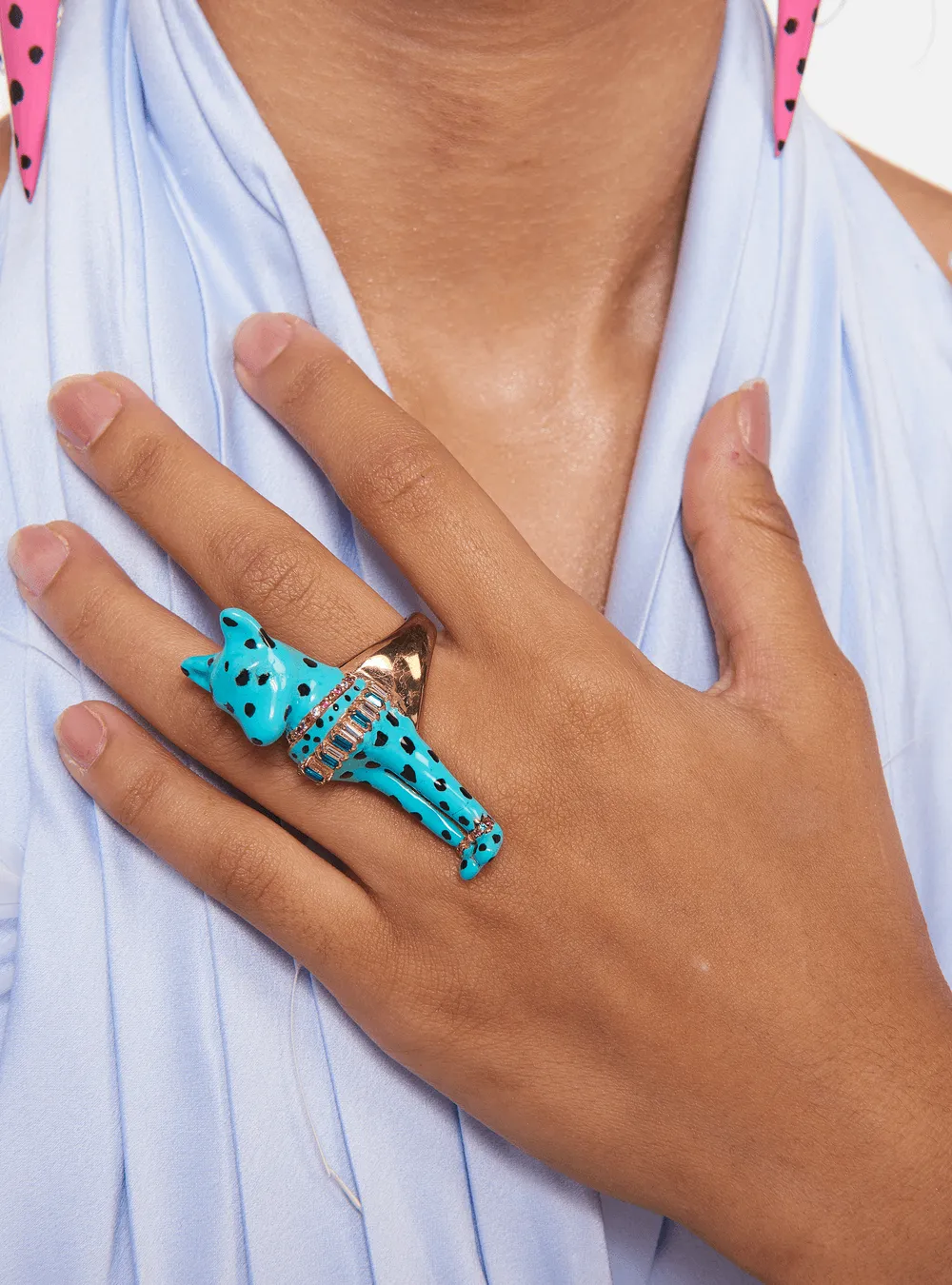 The Kitten Kidult Ring In Satin Sky Blue