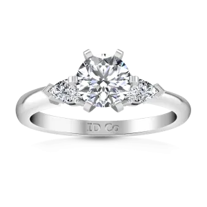 Three Stone Engagement Ring Eliza Pear Diamond 14K White Gold