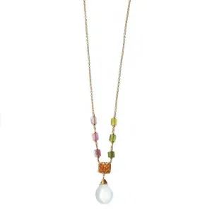 Tourmaline White Moonstone Necklace 4708 by Michelle Pressler Jewelry