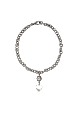 TRANSPARENT HEART CHARM NECKLACE