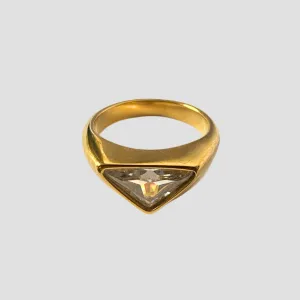 Triangle Gemstone 18k Gold Ring