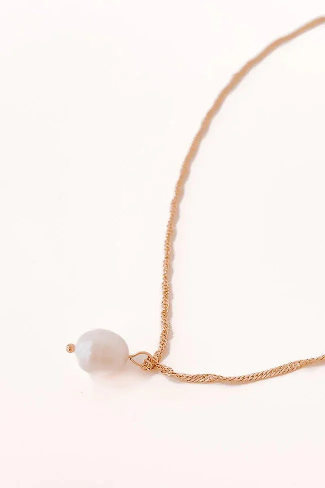 Twisted Chain Pearl Waterproof Necklace