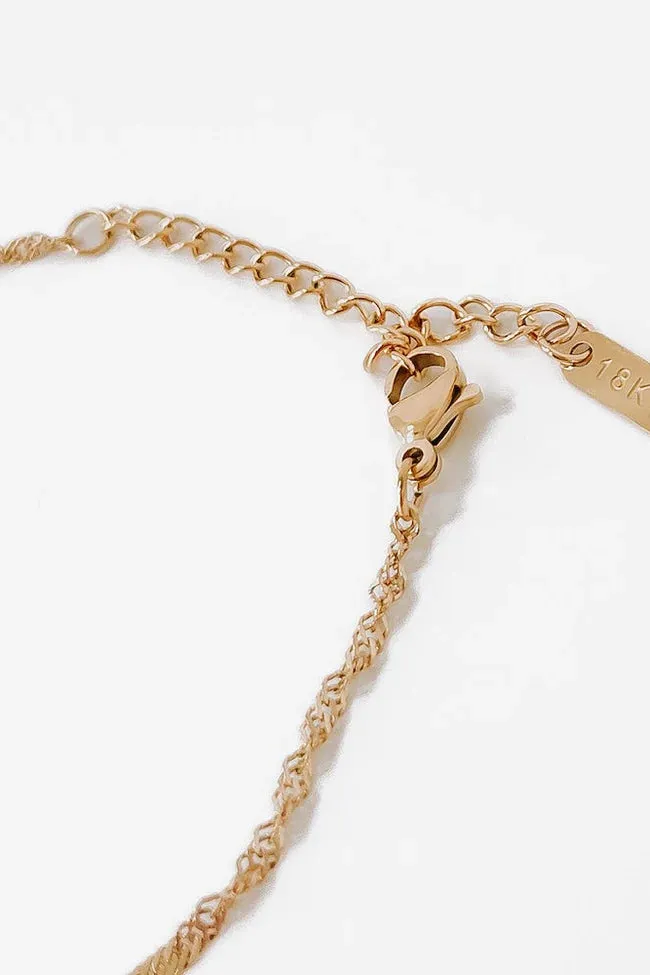 Twisted Chain Pearl Waterproof Necklace