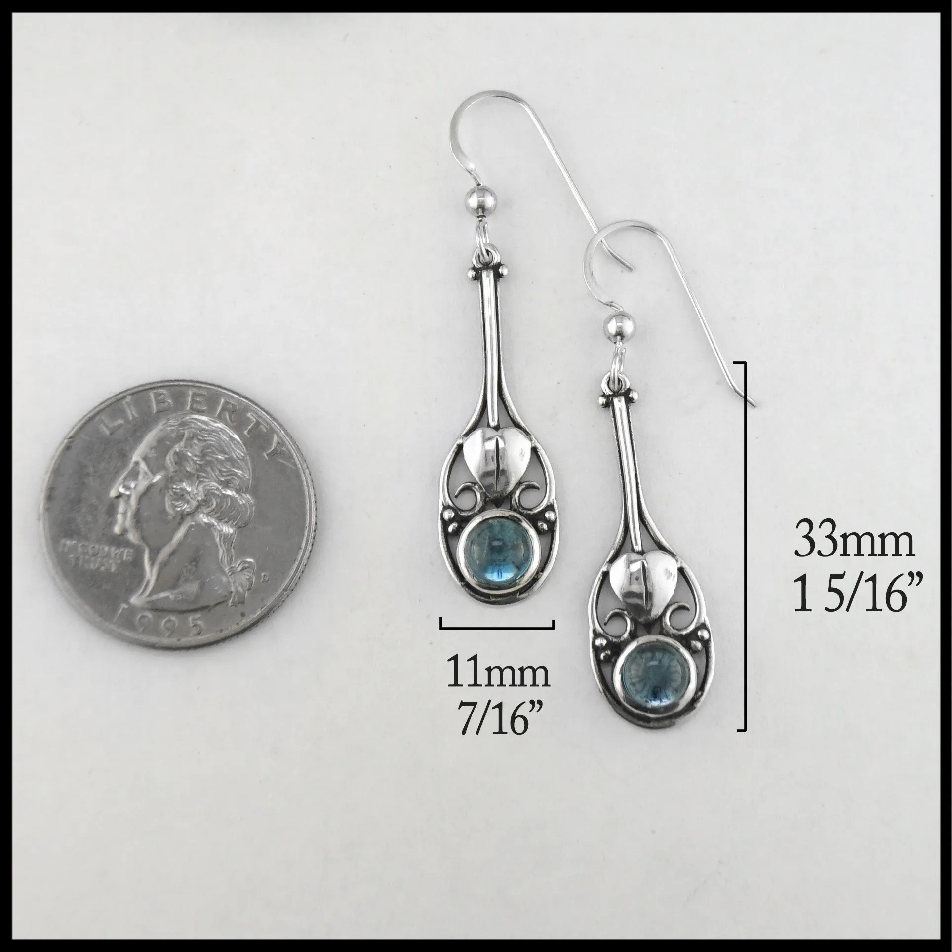 Unique Drop Earrings with Gemstones