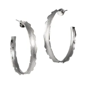 Unique Hoop Earrings, Silver - Multiple Sizes