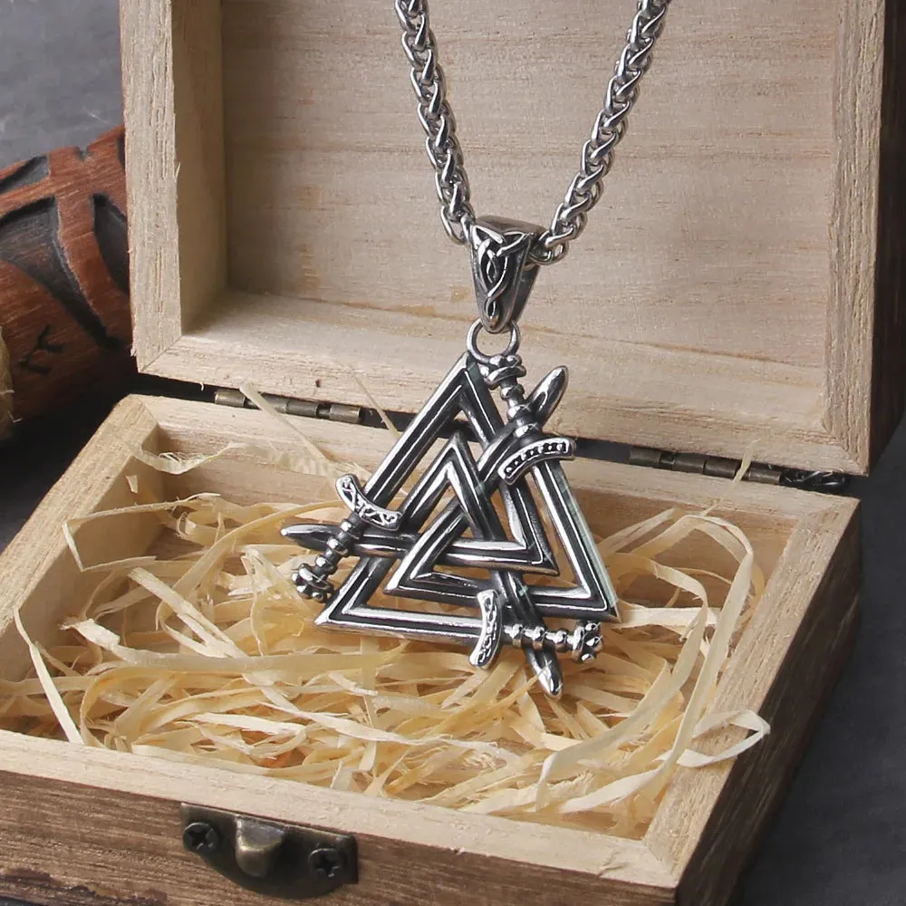 Valknut Sword Viking Necklace